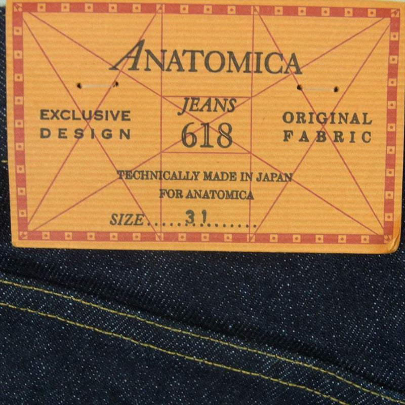 ANATOMICA アナトミカ 530-552-20 W20 618 スリム XX デニム パンツ 日本製 インディゴブルー系 31【極上美品】【中古】