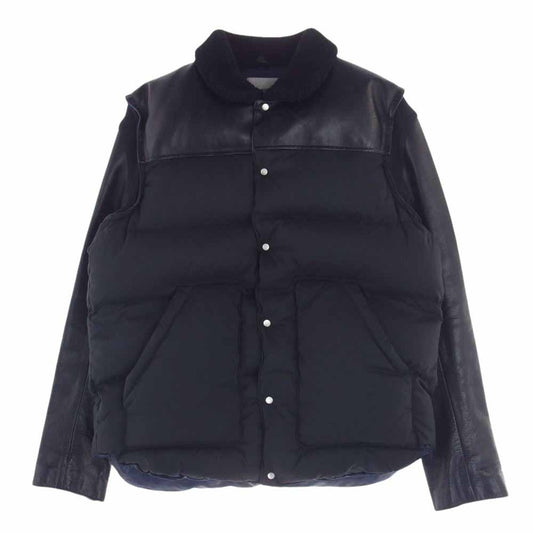UNDERCOVER アンダーカバー 12AW J4205 UNDERCOVERISM アンダーカバーイズム ダウン ジャケット 袖レザー 襟ボア 切替 ブラック系 4【中古】
