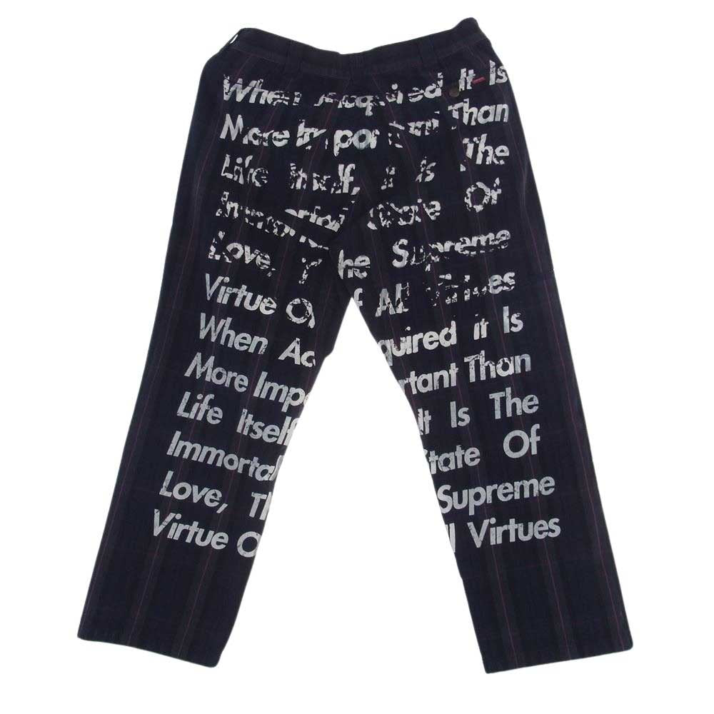 Supreme シュプリーム × JUNYA WATANABE COMME des GARCONS MAN ジュンヤワタナベ コムデギャルソン Printed Work Pant ワークパンツ ダークネイビー系 ダークグリーン系 32【中古】
