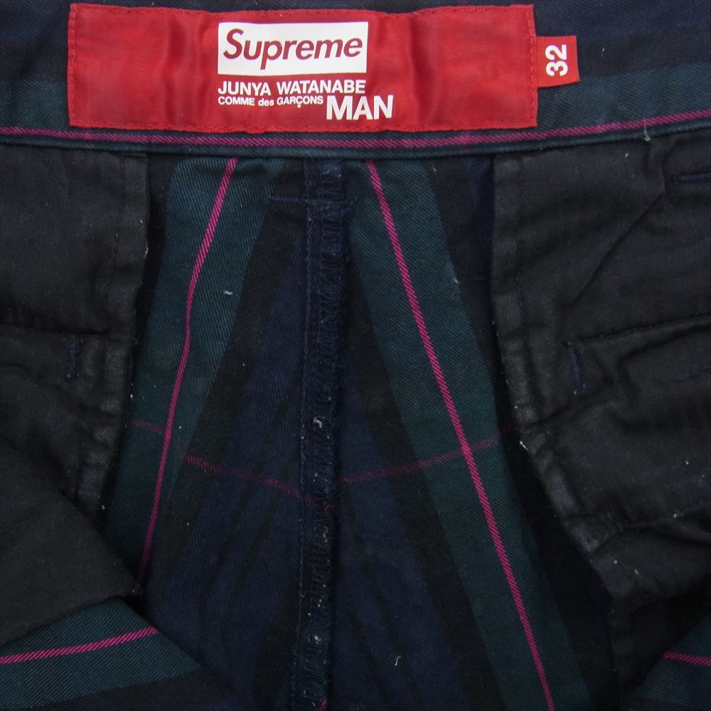 Supreme シュプリーム × JUNYA WATANABE COMME des GARCONS MAN ジュンヤワタナベ コムデギャルソン Printed Work Pant ワークパンツ ダークネイビー系 ダークグリーン系 32【中古】