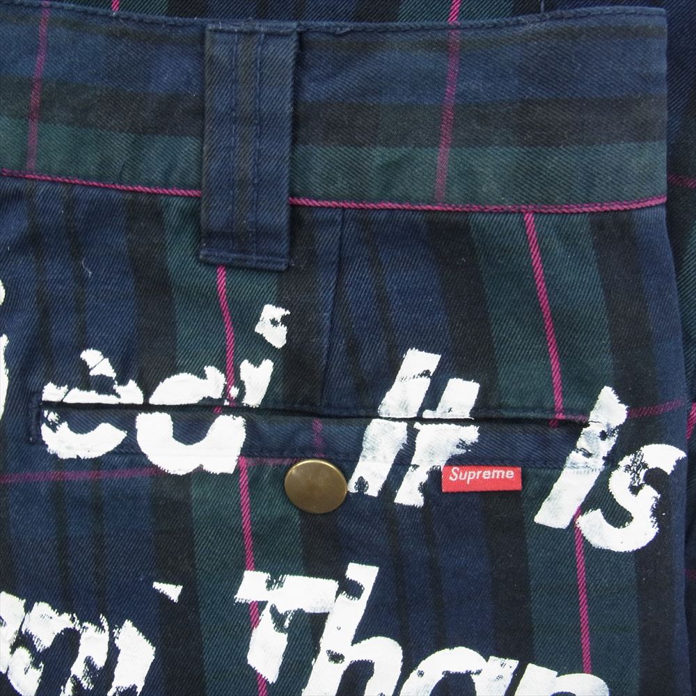 Supreme シュプリーム × JUNYA WATANABE COMME des GARCONS MAN ジュンヤワタナベ コムデギャルソン Printed Work Pant ワークパンツ ダークネイビー系 ダークグリーン系 32【中古】