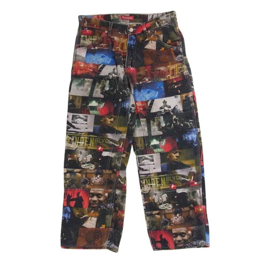 Supreme シュプリーム 21AW Nas and DMX Collage Double Knee Denim Painter Pant ナズアンド DMX コラージュダブルニーデニムペインターパンツ マルチカラー系 32【中古】