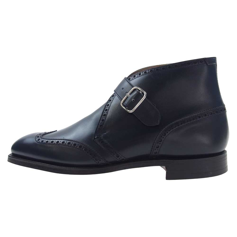 CROCKETT&JONES クロケットアンドジョーンズ 5989-1035-13 × Paul Smith ポールスミス ベルト ウイングチップ ブーツ ダークネイビー系 6E【極上美品】【中古】