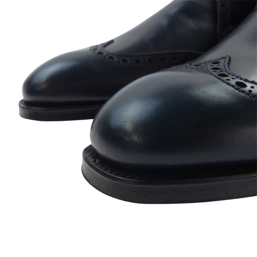 CROCKETT&JONES クロケットアンドジョーンズ 5989-1035-13 × Paul Smith ポールスミス ベルト ウイングチップ ブーツ ダークネイビー系 6E【極上美品】【中古】