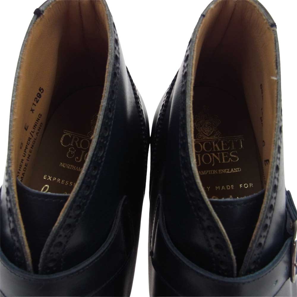 CROCKETT&JONES クロケットアンドジョーンズ 5989-1035-13 × Paul Smith ポールスミス ベルト ウイングチップ ブーツ ダークネイビー系 6E【極上美品】【中古】