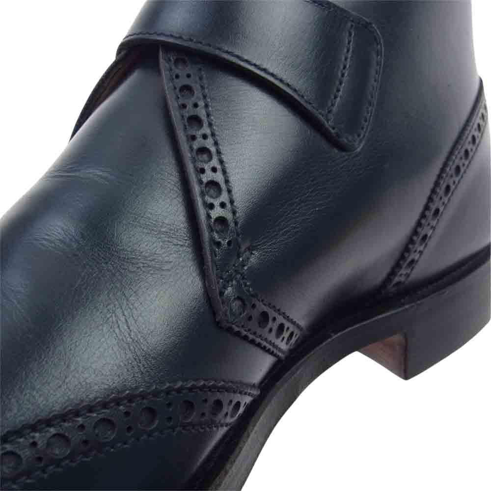 CROCKETT&JONES クロケットアンドジョーンズ 5989-1035-13 × Paul Smith ポールスミス ベルト ウイングチップ ブーツ ダークネイビー系 6E【極上美品】【中古】