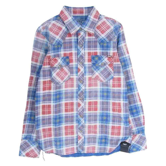 TMT ティーエムティー TSH-F18IN01 ORIGINAL CHECK SHIRTS オリジナル チェック シャツ ブルー系 M【美品】【中古】