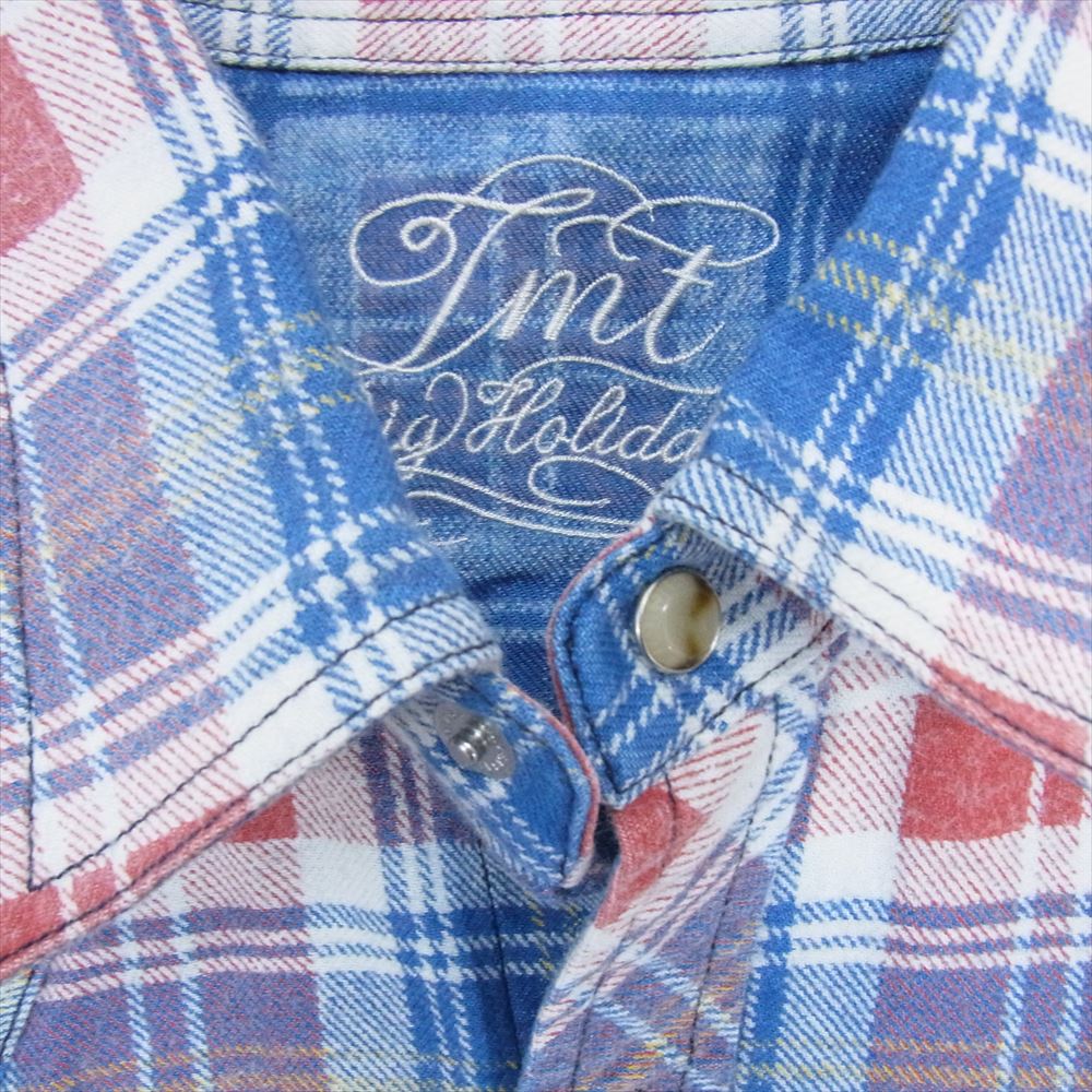 TMT ティーエムティー TSH-F18IN01 ORIGINAL CHECK SHIRTS オリジナル チェック シャツ ブルー系 M【美品】【中古】