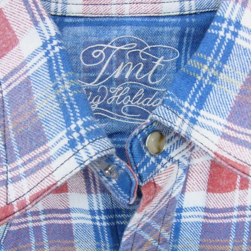 TMT ティーエムティー TSH-F18IN01 ORIGINAL CHECK SHIRTS オリジナル チェック シャツ ブルー系 M【美品】【中古】