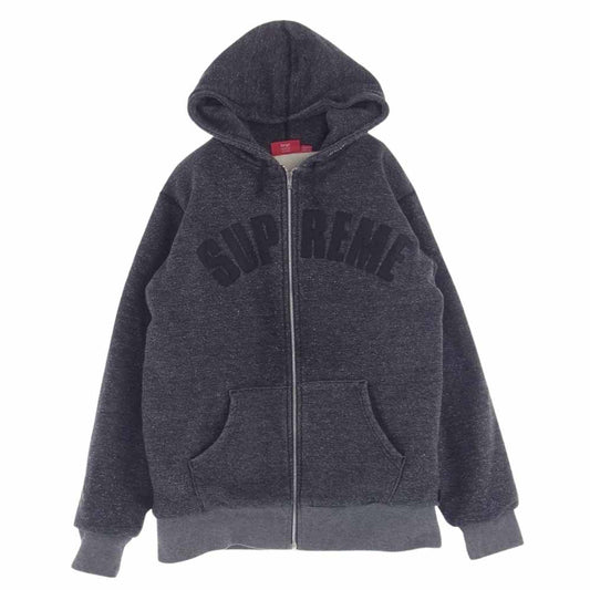 Supreme シュプリーム 10AW Arc Logo Thermal Zip Up Hoodie アーチ ロゴ サーマル ジップアップ フーディー パーカー ダークグレー系 L【中古】