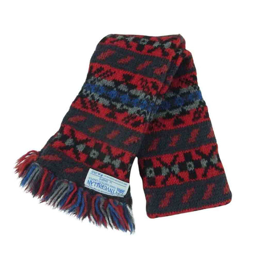 INVERALLAN インバーアラン for SHIPS シップス フェアアイル ジャガード マフラー レッド系 ブラック系 ブルー系【中古】