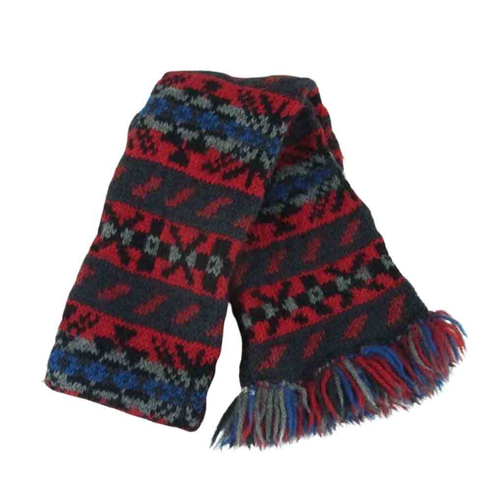 INVERALLAN インバーアラン for SHIPS シップス フェアアイル ジャガード マフラー レッド系 ブラック系 ブルー系【中古】