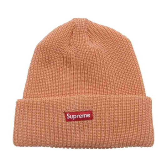 Supreme シュプリーム 18AW Heather Loose Gause Beanie ヘザーローゲージビーニー スモール ボックスロゴ ニット キャップ  オレンジ系【極上美品】【中古】