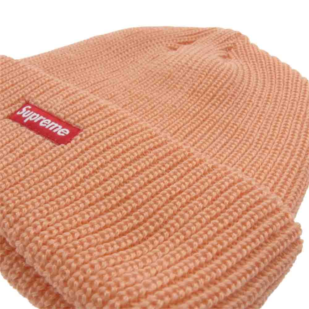 Supreme シュプリーム 18AW Heather Loose Gause Beanie ヘザーローゲージビーニー スモール ボックスロゴ ニット キャップ  オレンジ系【極上美品】【中古】