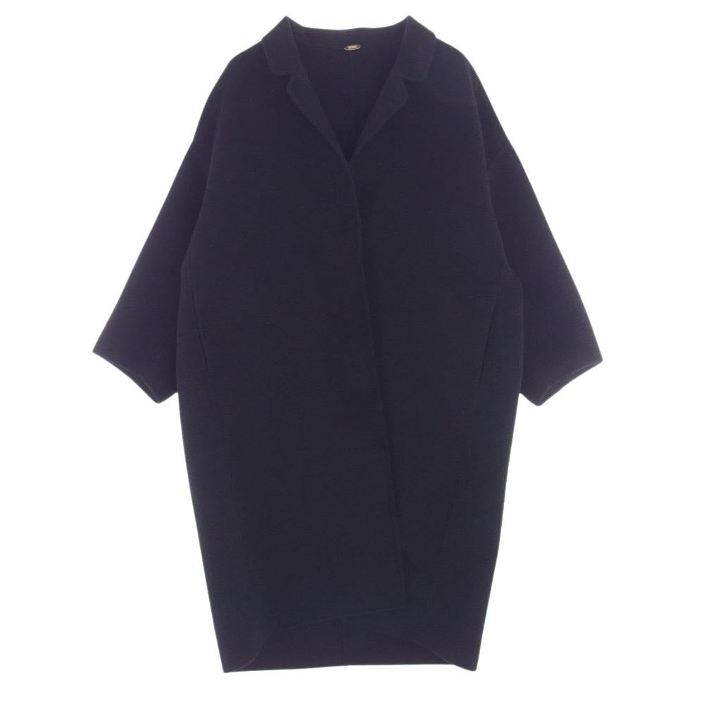 ミューズ ドゥーズィエムクラス 19-020-500-4010 ウール アンゴラ リバー ロング コート ブラック系【中古】
