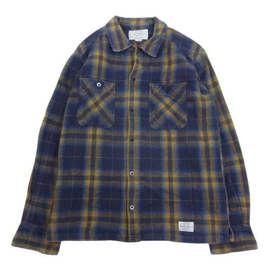 NEIGHBORHOOD ネイバーフッド 152ARNH-SHM03 オンブレ チェック ヘビー ネルシャツ 長袖 シャツ ネイビー系 L【中古】