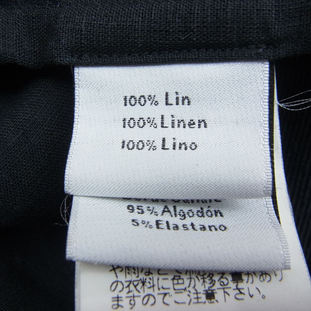 HERMES エルメス ジップアップ セリエボタン リネン 長袖 シャツ ブラック系 15.5【中古】