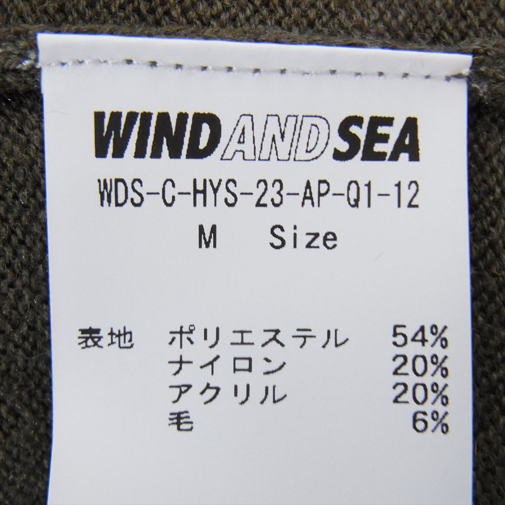 HYSTERIC GLAMOUR ヒステリックグラマー 02223ZI13365 × WIND AND SEA MOCK NECK SHIRT ウィンダンシー モックネック シャツ ニット セーター カーキ系 M【極上美品】【中古】