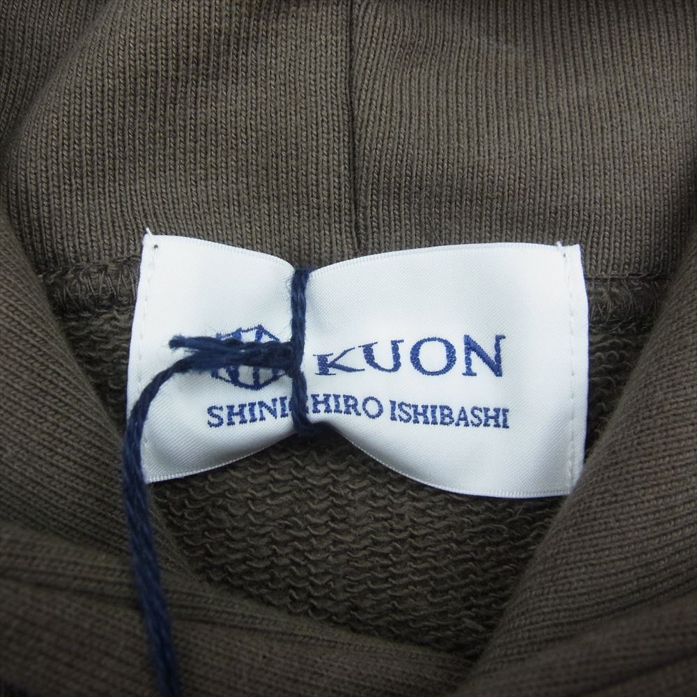 クオン 141CS032721 TERRY Layered Hoodie フレンチテリー レイヤード フーディー パーカー カーキ系 L【新古品】【未使用】【中古】