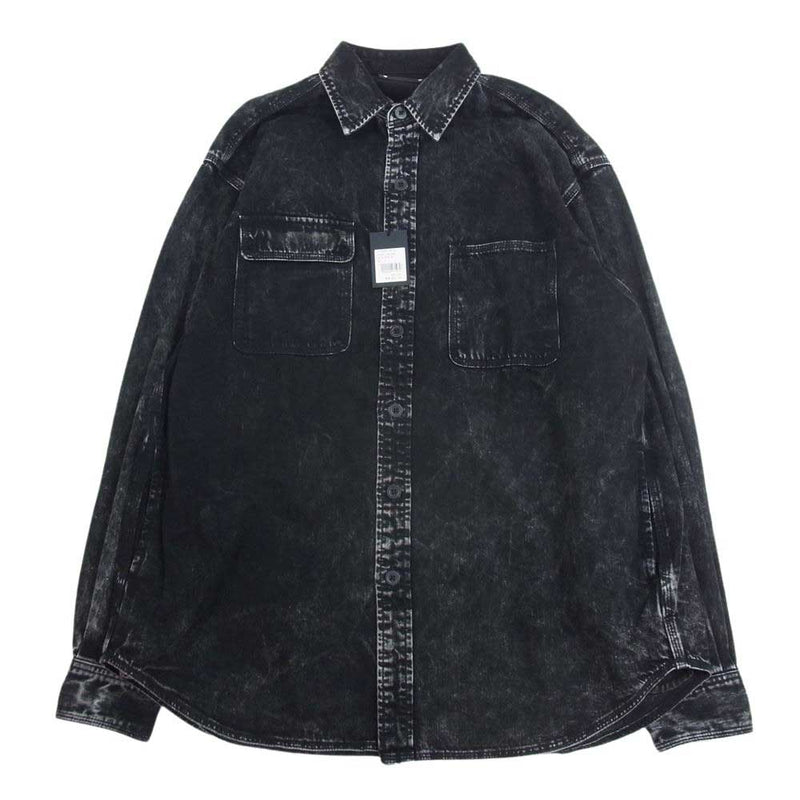 MINEDENIM マインデニム 2210-5002-98-032 Bleach Overdyed Denim Over SH ブリーチ オーバーダイ デニム オーバー 長袖 シャツ ブラック系 3【新古品】【未使用】【中古】