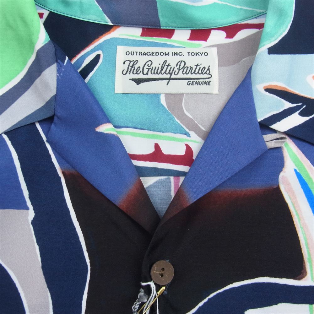 WACKO MARIA ワコマリア 22AW 22FW-WMS-HI09 HAWAIIAN SHIRT L/S TYPE 4 パラダイス図 総柄 レーヨン 長袖 ハワイアン アロハ シャツ マルチカラー系 M【新古品】【未使用】【中古】