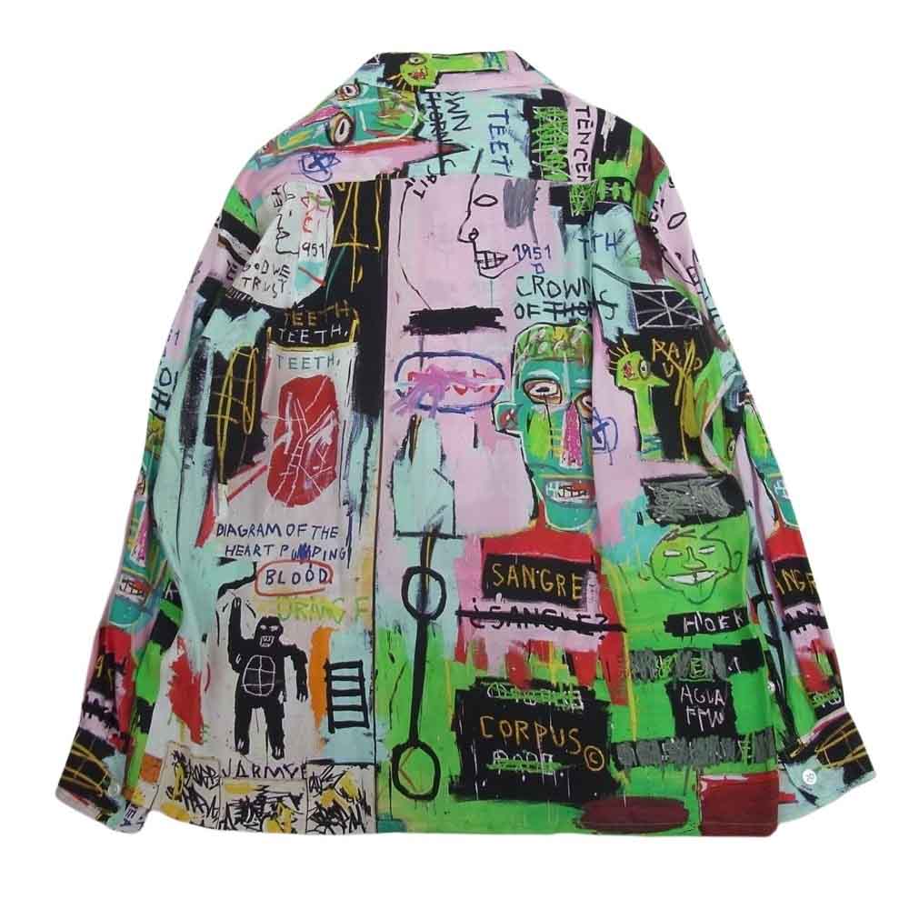 WACKO MARIA ワコマリア BASQUIAT-WM-HI11 JEAN-MICHEL BASQUIAT ジャン ミッシェル バスキア HAWAIIAN SHIRT L/S TYPE 3 総柄 レーヨン 長袖 ハワイアン アロハ シャツ マルチカラー系 M【新古品】【未使用】【中古】