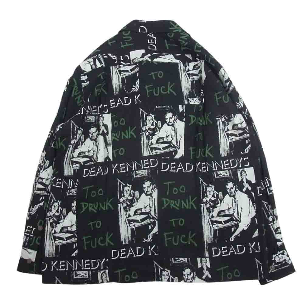 WACKO MARIA ワコマリア 23AW DEADKENNEDYS-WM-HI02 DEAD KENNEDYS デッドケネディーズ HAWAIIAN SHIRT L/S TYPE 2 総柄 テンセル 長袖 ハワイアン アロハ シャツ ブラック系 M【新古品】【未使用】【中古】