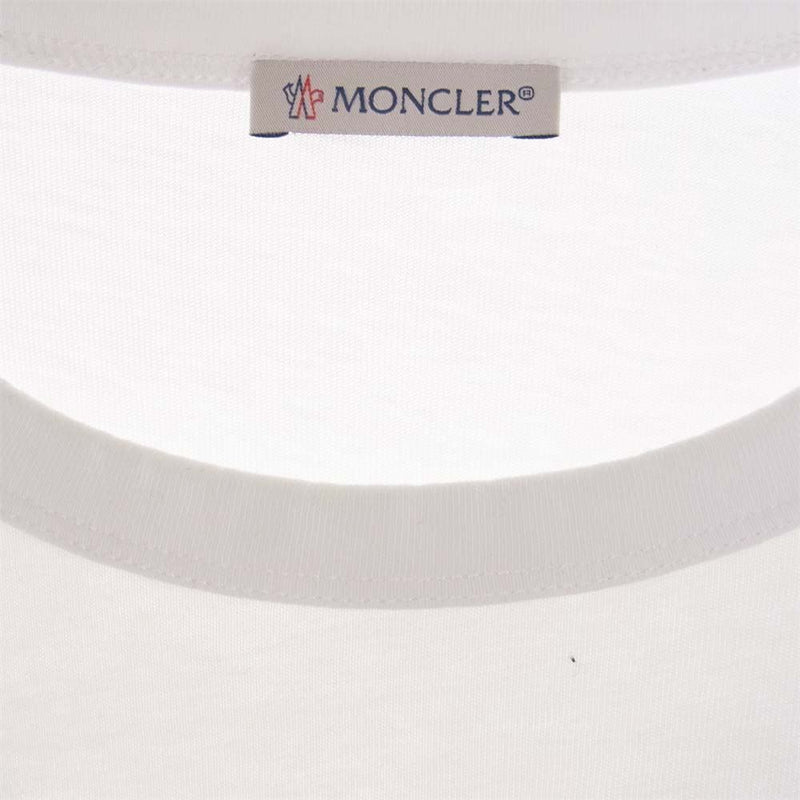 MONCLER モンクレール C10918035151 MAGLIA T-SHIRT 刺繍  Tシャツ 半袖 ホワイト系 XL【中古】