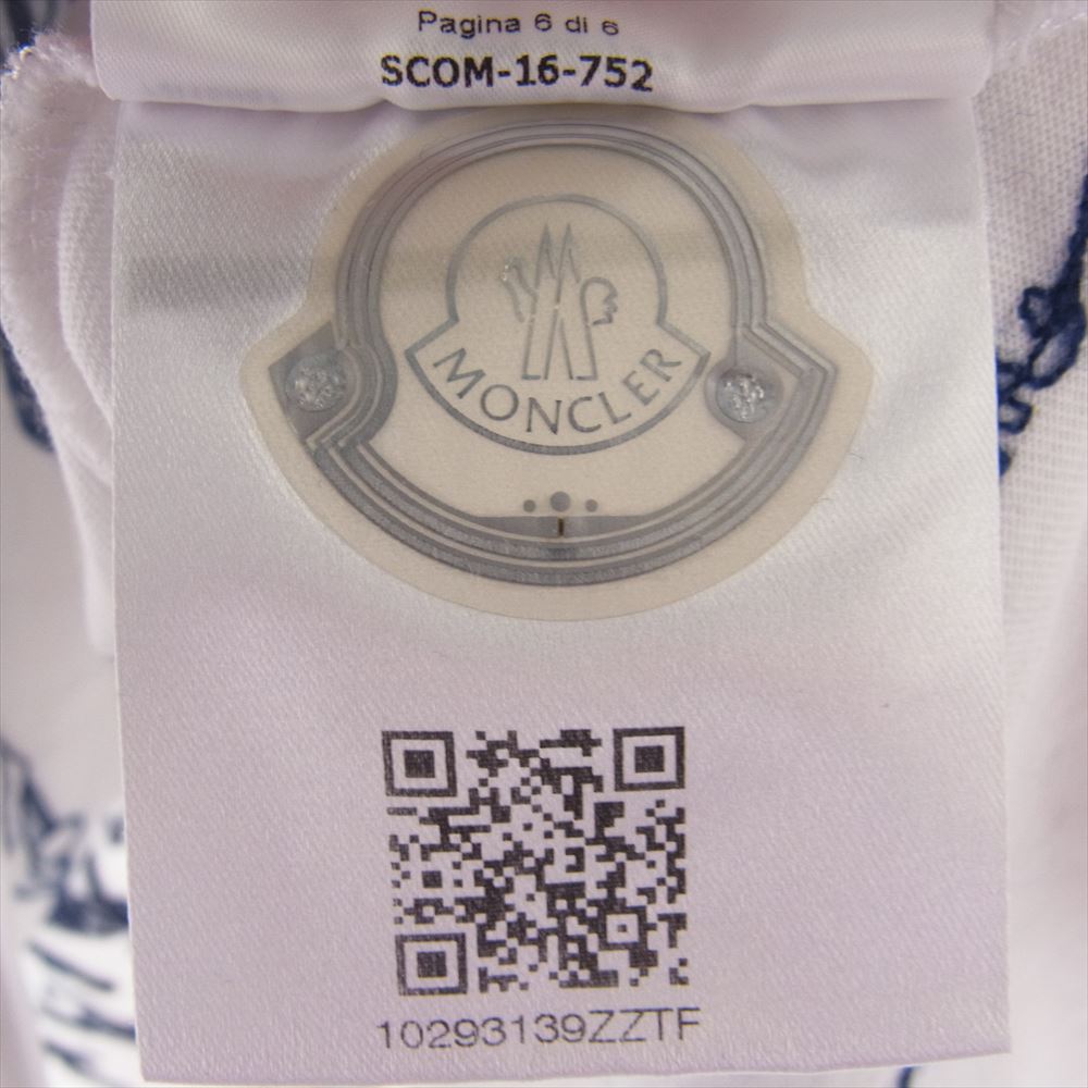 MONCLER モンクレール C10918035151 MAGLIA T-SHIRT 刺繍  Tシャツ 半袖 ホワイト系 XL【中古】