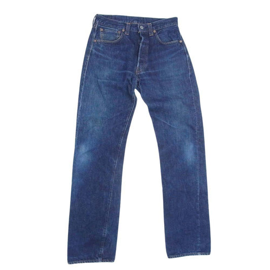 Levi's リーバイス 47501 0114 01年7月製 00s ボタン裏刻印555 バレンシア USA製 501XX 復刻 BIGE レザーパッチ デニム パンツ インディゴブルー系 33【中古】