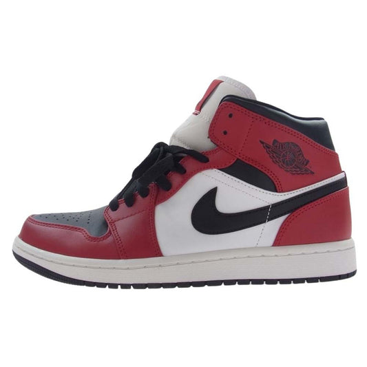 NIKE ナイキ 554724-069  AIR JORDAN 1 MID CHICAGO BLACK TOE エアジョーダン1 ミッド シカゴ ブラック トゥ レッド系 US8.5/26.5cm【美品】【中古】