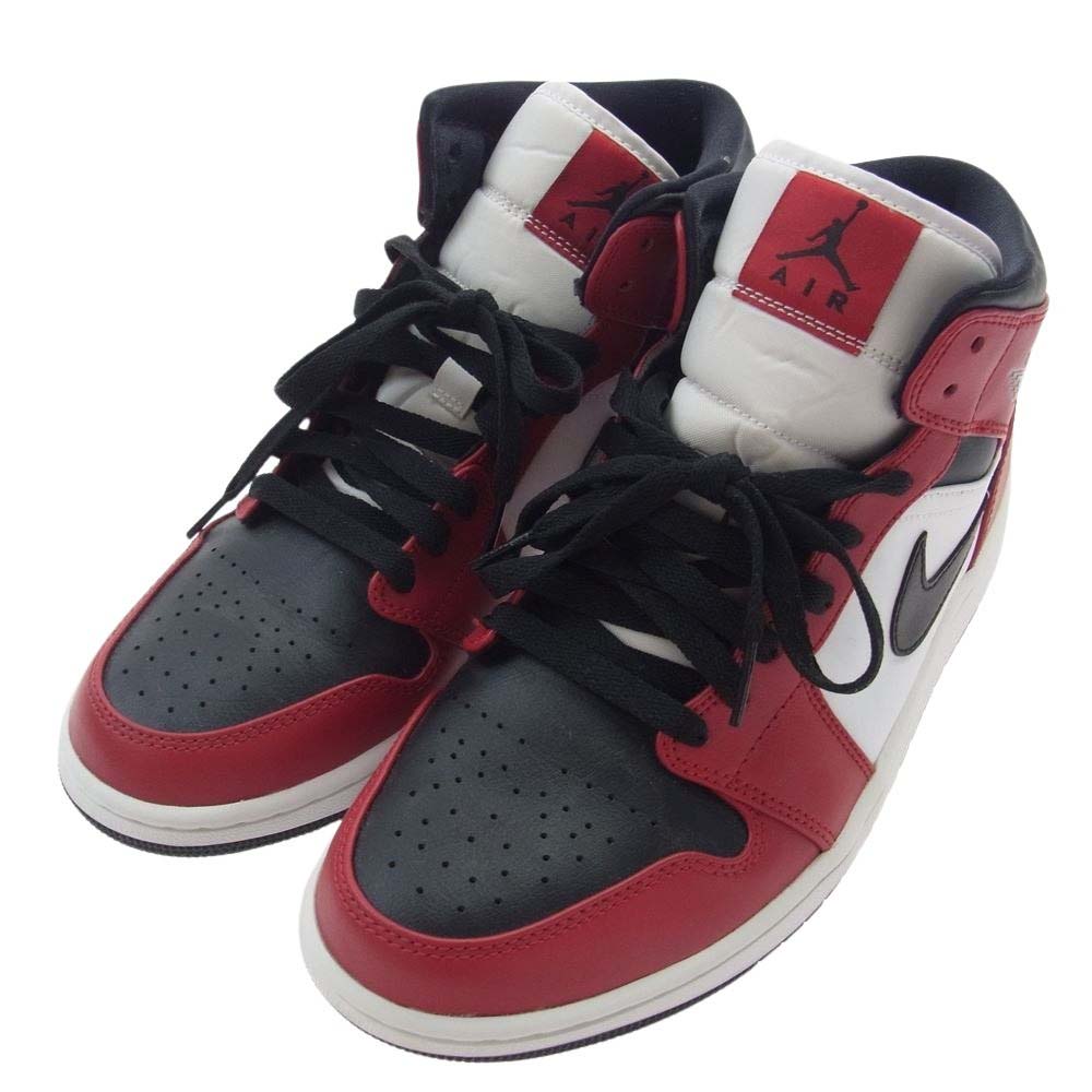 NIKE ナイキ 554724-069  AIR JORDAN 1 MID CHICAGO BLACK TOE エアジョーダン1 ミッド シカゴ ブラック トゥ レッド系 US8.5/26.5cm【美品】【中古】