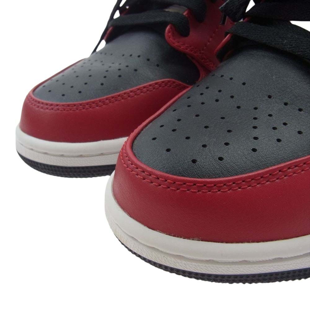 NIKE ナイキ 554724-069  AIR JORDAN 1 MID CHICAGO BLACK TOE エアジョーダン1 ミッド シカゴ ブラック トゥ レッド系 US8.5/26.5cm【美品】【中古】