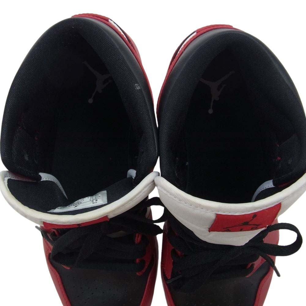 NIKE ナイキ 554724-069  AIR JORDAN 1 MID CHICAGO BLACK TOE エアジョーダン1 ミッド シカゴ ブラック トゥ レッド系 US8.5/26.5cm【美品】【中古】