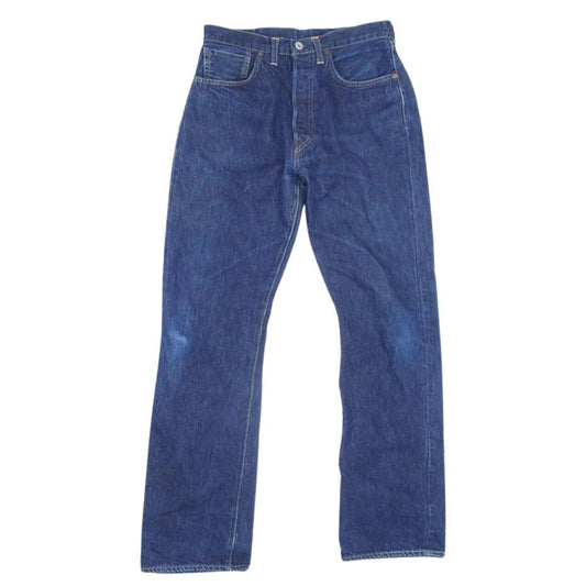 Levi's リーバイス 44501 0022 99年8月製 90s ボタン裏刻印555 バレンシア USA製 S501XX 復刻 BIGE レザーパッチ デニム パンツ インディゴブルー系 33【中古】