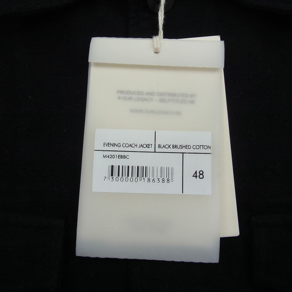 OUR LEGACY 21AW M4201EBBC  ポルトガル製 EVENING COACH JACKET BLACK BRUSHED COTTON モールスキン長袖 シャツ ジャケット ブラック系 48【中古】