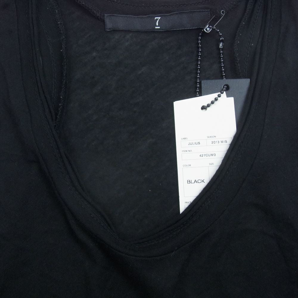 JULIUS ユリウス 13SS 427CUM3 Vandalism Drape Tank Top ドレープ タンクトップ ブラック系 1【中古】