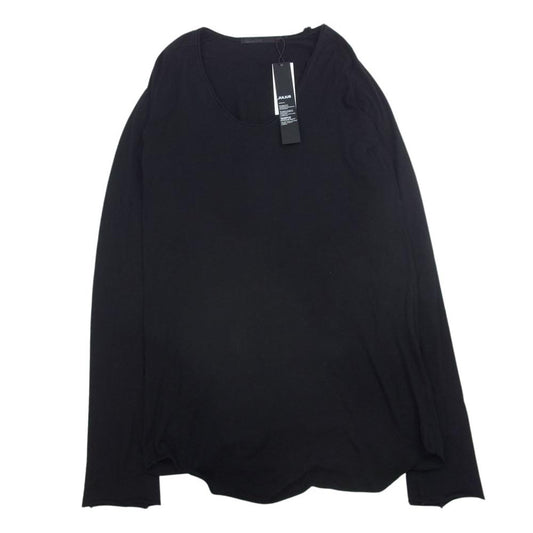 JULIUS ユリウス 12AW 397CUM1 ギザコットン Uネック 長袖 カットソー Tシャツ ブラック系 1【中古】