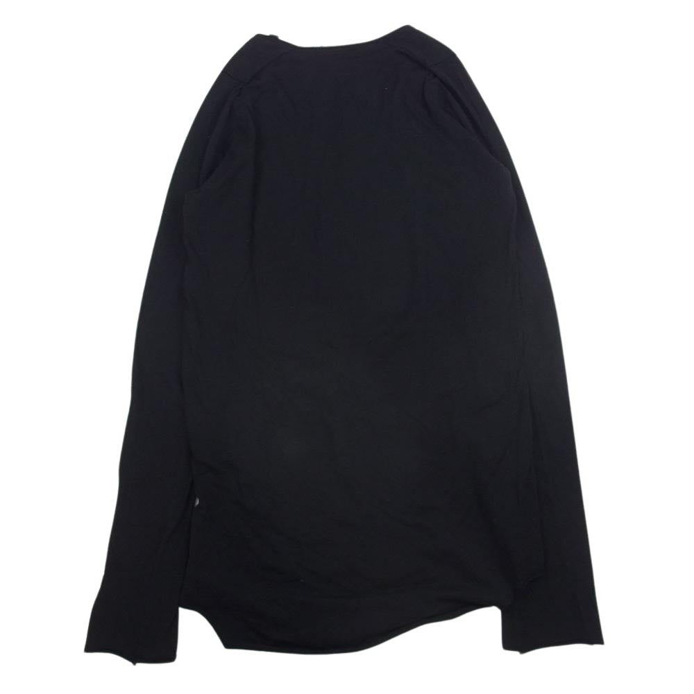 JULIUS ユリウス 12AW 397CUM1 ギザコットン Uネック 長袖 カットソー Tシャツ ブラック系 1【中古】