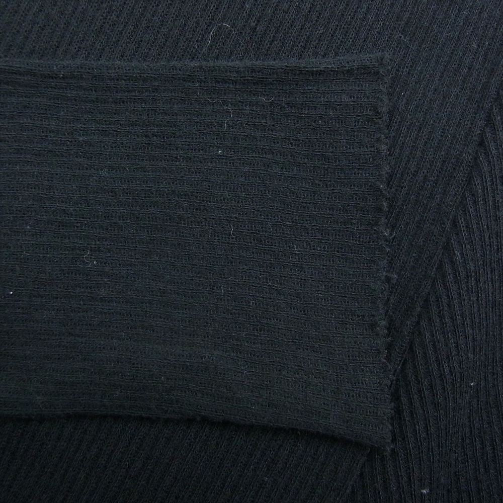 JULIUS ユリウス 11AW カシミヤ混 アシンメトリー ニットソー カットソー 長袖 Tシャツ ブラック系 1【中古】