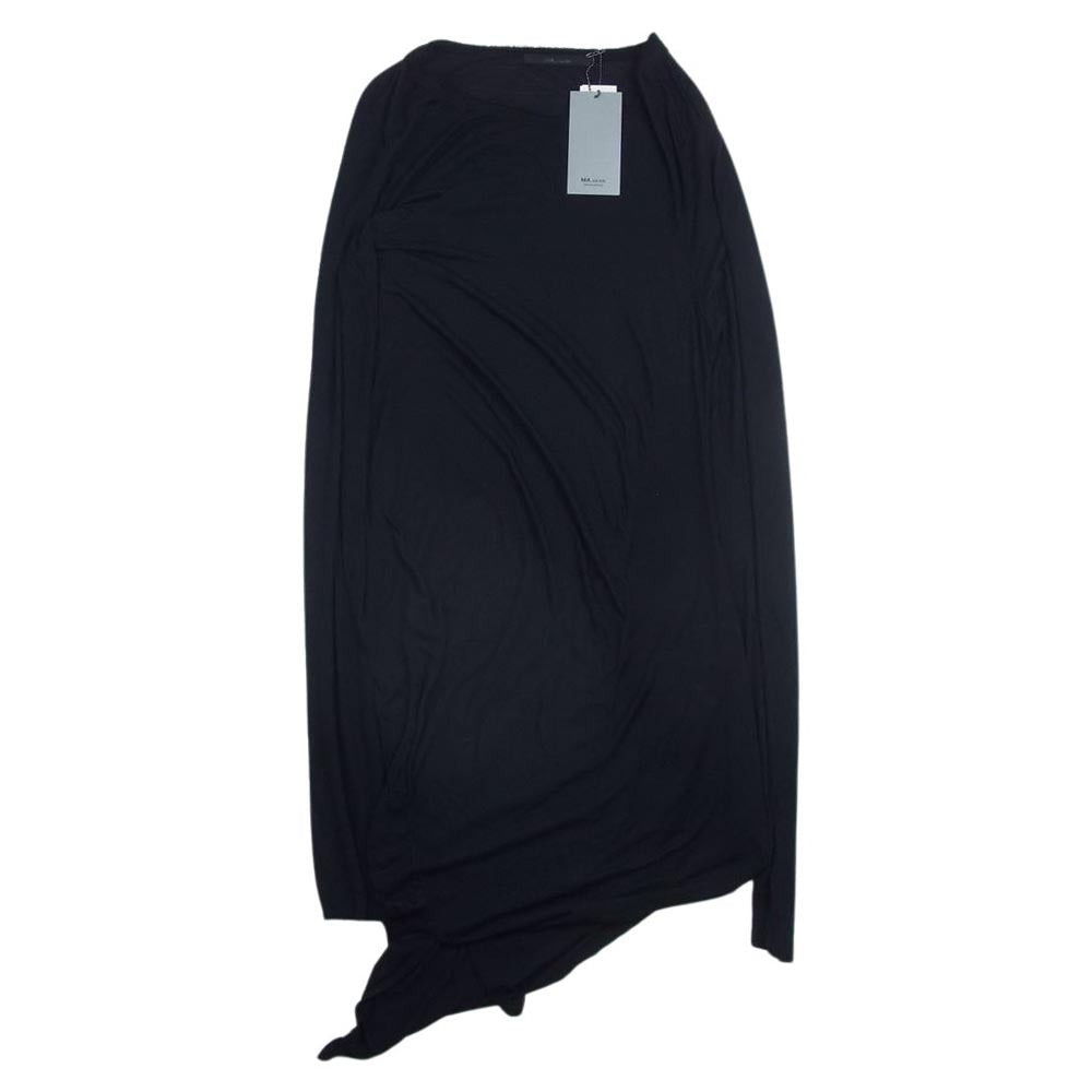 JULIUS ユリウス 14SS 460CUM8 MA_JULIUS エムエーユリウス モダールガーゼ アシンメトリー シャーリング カットソー 長袖 Tシャツ ブラック系 1【中古】