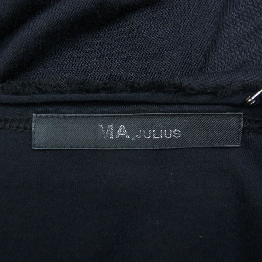 JULIUS ユリウス 14SS 460CUM8 MA_JULIUS エムエーユリウス モダールガーゼ アシンメトリー シャーリング カットソー 長袖 Tシャツ ブラック系 1【中古】