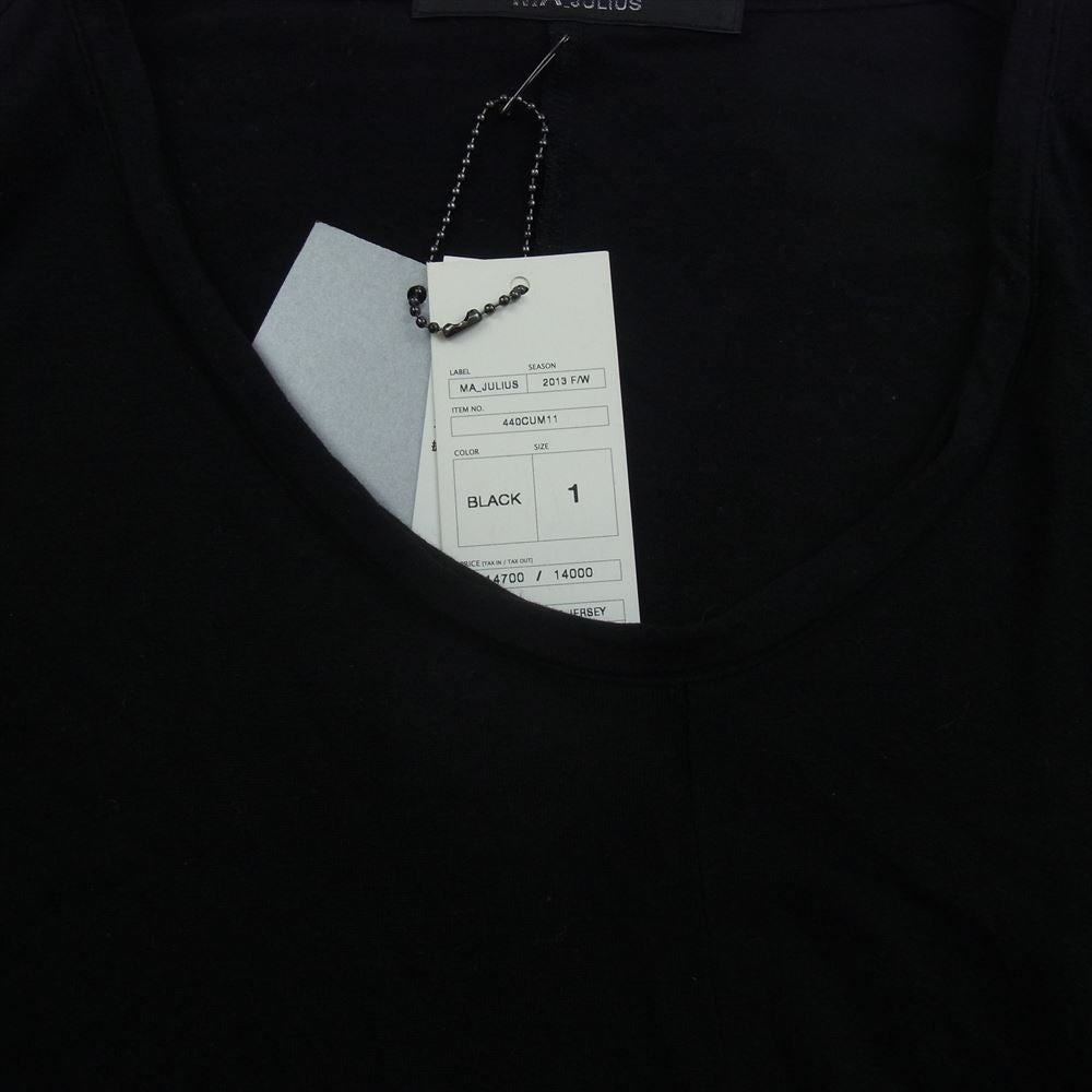 JULIUS ユリウス 440CUM11 MA_JULIUS エムエーユリウス NC-TENCEL ANGORA JERSEY テンセル アンゴラジャージー ツイステッド カットソー 長袖 Tシャツ ブラック系 1【中古】