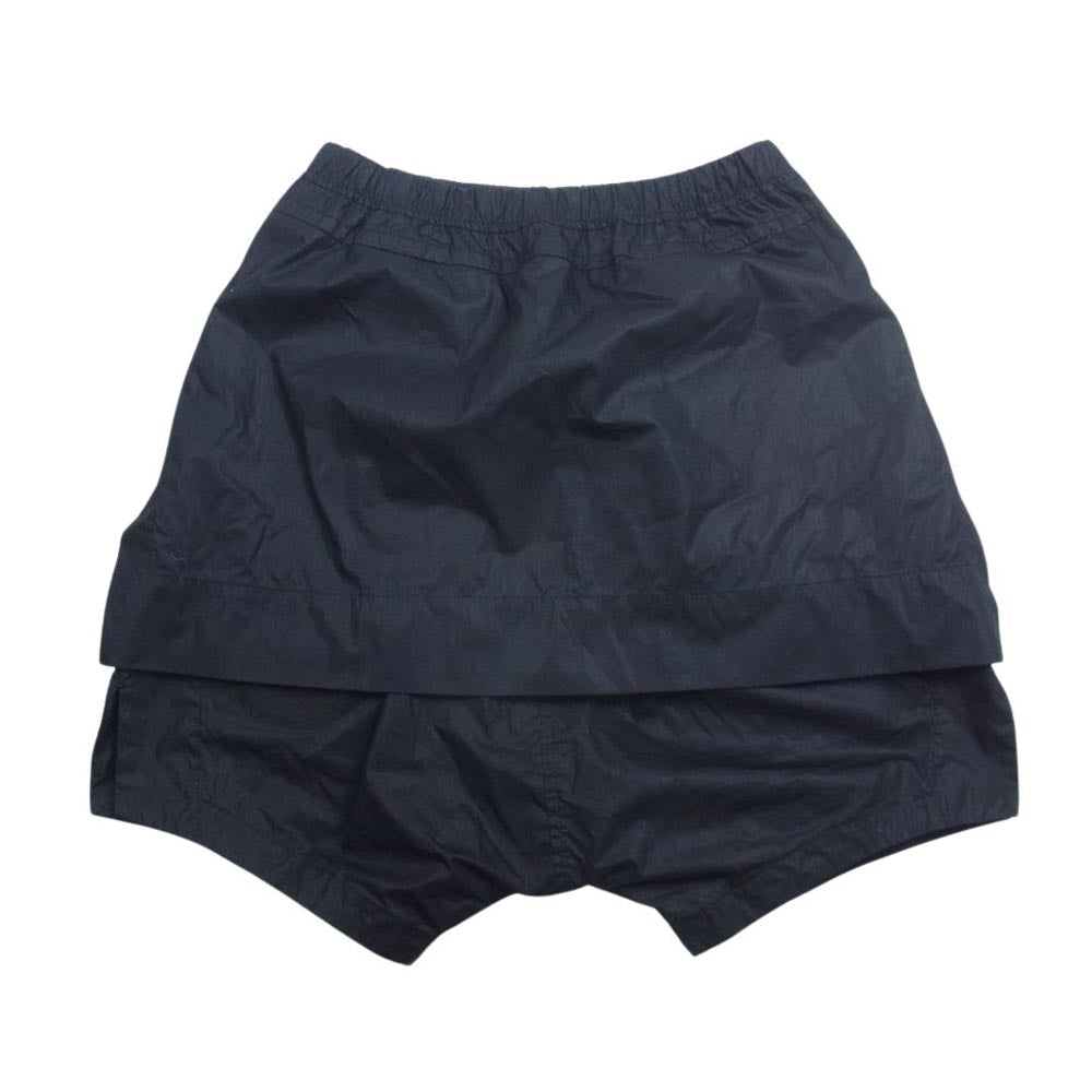 JULIUS ユリウス 17SS 577PAM9-S CO / NY POPLIN コットンナイロンポプリン レイヤード クロッチ アタッチド スカート ショーツ ハーフパンツ ブラック系 1【中古】