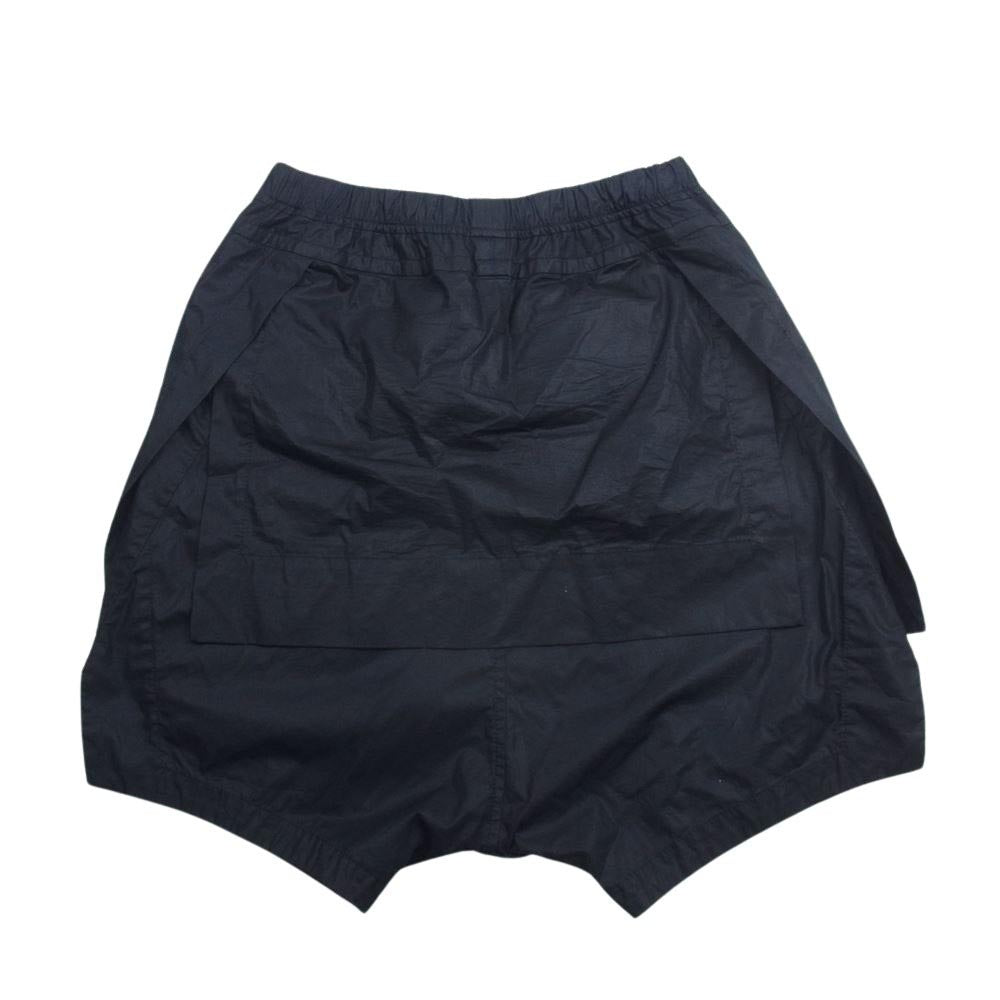 JULIUS ユリウス 17SS 577PAM9-S CO / NY POPLIN コットンナイロンポプリン レイヤード クロッチ アタッチド スカート ショーツ ハーフパンツ ブラック系 1【中古】