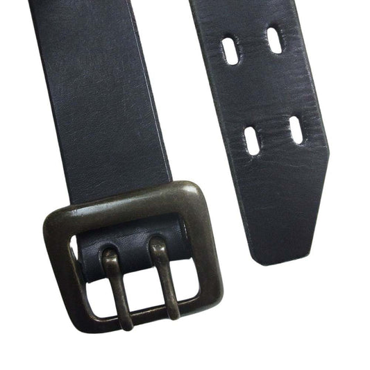 KADOYA カドヤ Wピン レザー ベルト B ブラック系 LL【中古】