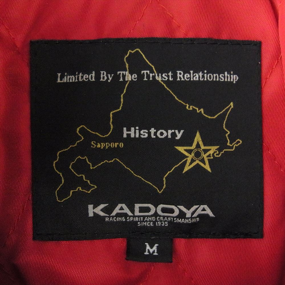 KADOYA カドヤ TWR-H3 History ヒストリー 別注 ライナーキルティング 牛革 カウハイド ハードステア レザー ダブル ライダース ブラック系 M【美品】【中古】