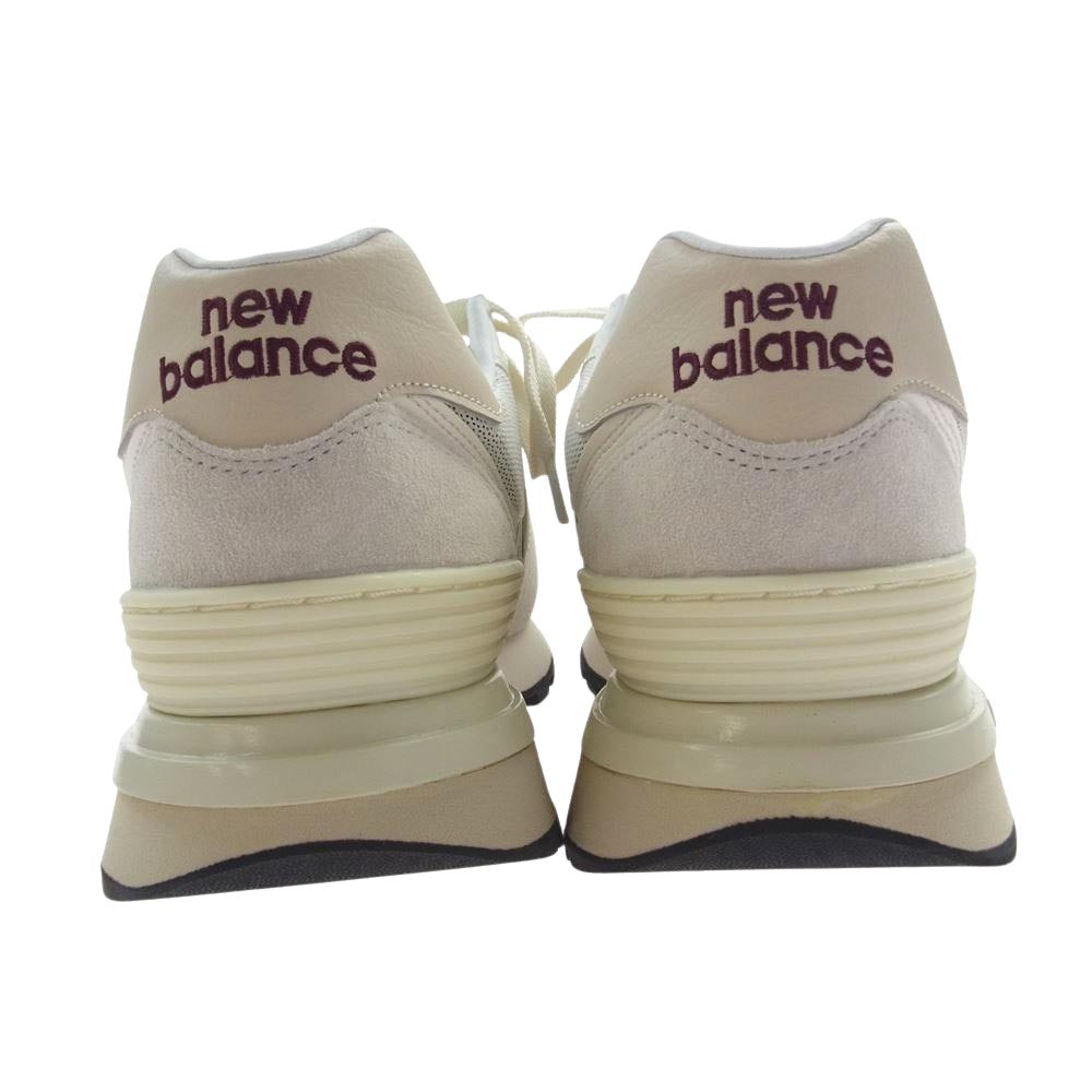 NEW BALANCE ニューバランス U574LGE1 スエード メッシュ ローカット スニーカー オフホワイト系 30cm【極上美品】【中古】