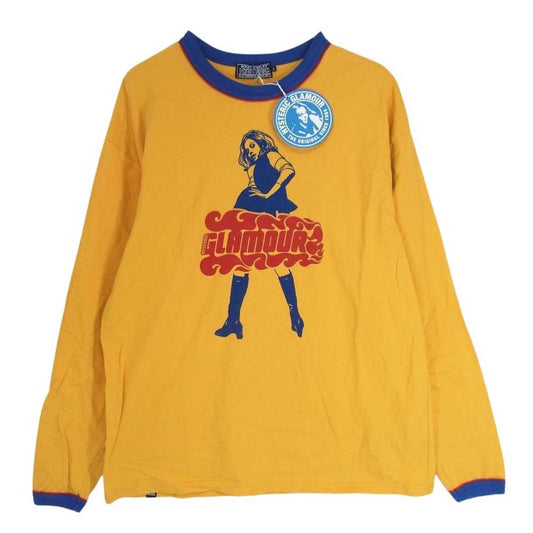 HYSTERIC GLAMOUR ヒステリックグラマー 23AW 02233CL02 VIXEN GIRL TEE ビクセンガール 長袖 Tシャツ ロンT イエロー系 L【中古】