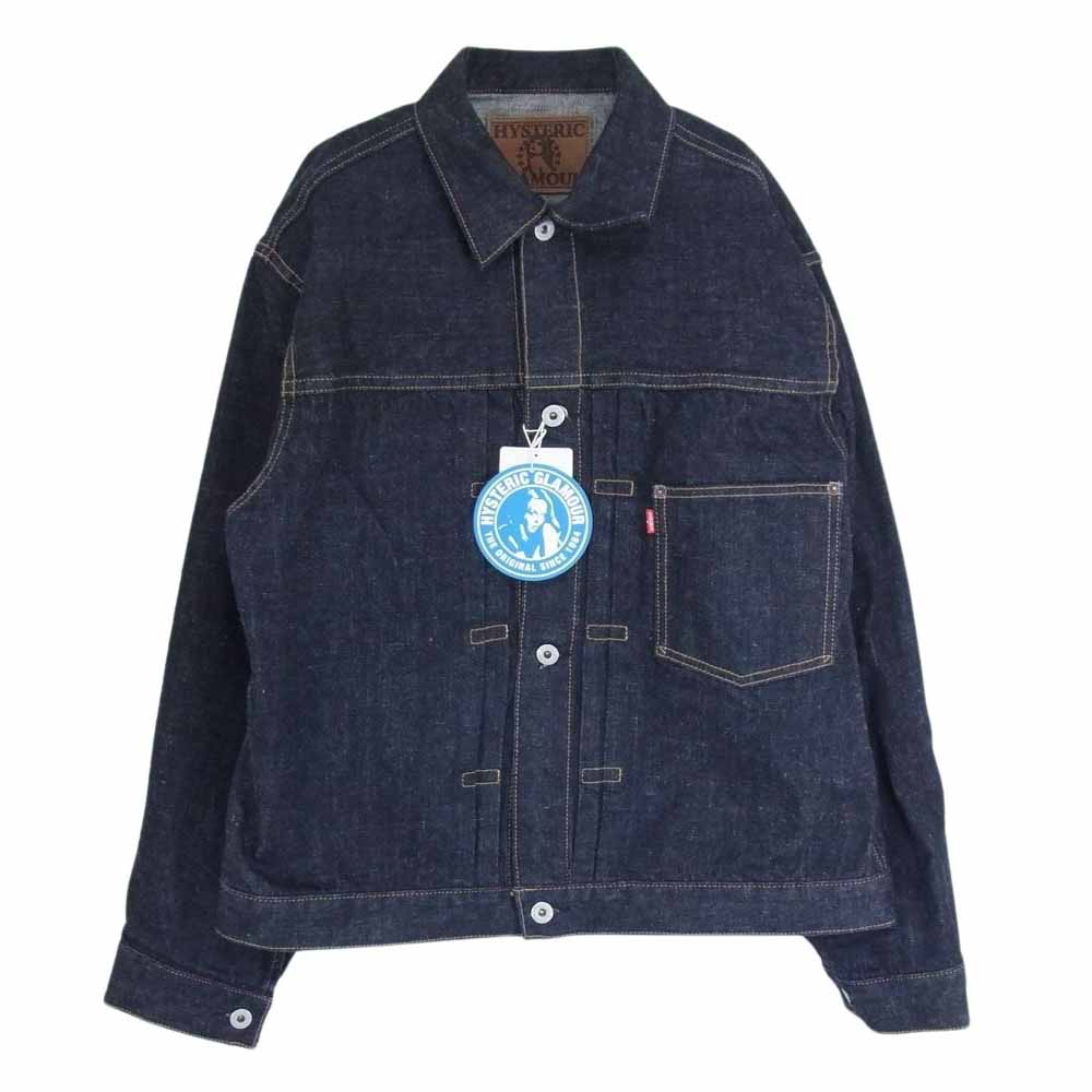 HYSTERIC GLAMOUR ヒステリックグラマー 24SS 02241AB08 1ST TYPE WW2 SUVIN COTTON 大戦モデル スビンコットン デニムジャケット インディゴブルー系 L【美品】【中古】